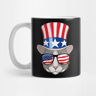 Cat Ameowica American Flag 4th Of July Mug